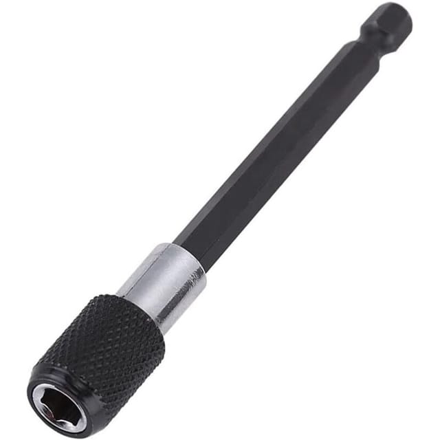 1 Stück 1/4" Magnetischer Bithalter Schraubendreherverlängerung Sechskantschaft (100 mm - Schwarz)