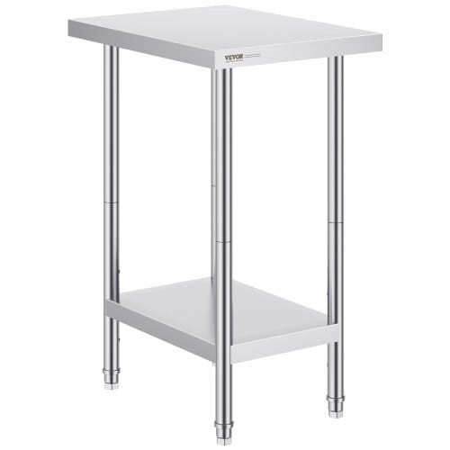 Zubereitungstisch Aus Edelstahl, Robuster Arbeitstisch Aus Metall Mit 3 Einstellbaren Höhenstufen, Gewerbliche Arbeitsstation Für Küche, Garage, Restaurant, Hinterhof 610 X 457 X 864 Mm
