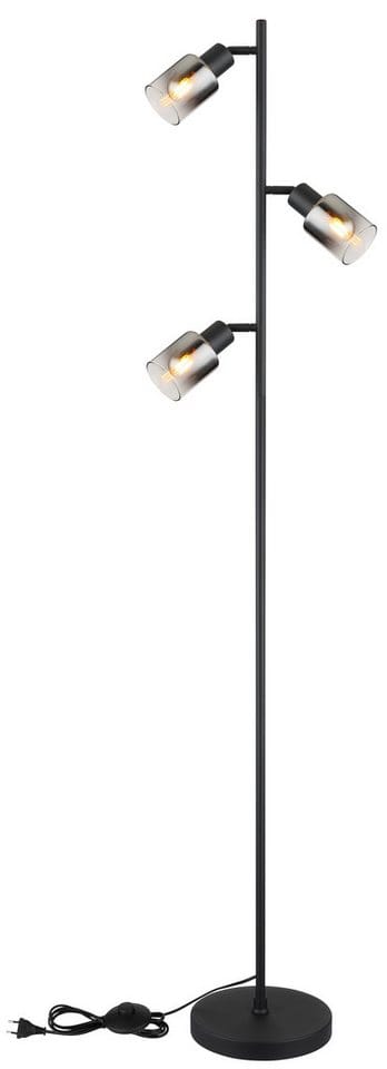 Stehlampe - Hubertus - schwarz - metall - ø 23cm - E14 - - Globo
