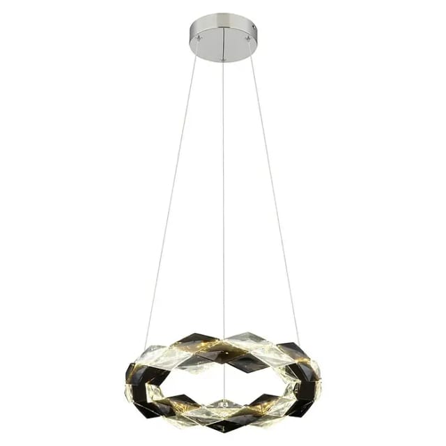 Hängelampe Esstischleuchte Pendellampe Kristalle rauch led Wohnzimmerlampe höhenverstellbar, 24W 840lm neutralweiß, DxH 37 x 130 cm