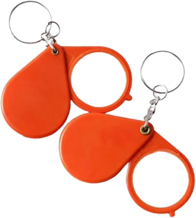 Faltbare optische Glas-Taschenlupe (10-fach) – 2er-Set mit drehbarer Ledertasche, ideal für Büro, Lesen und Hobbys – tragbare Glasvergrößerung