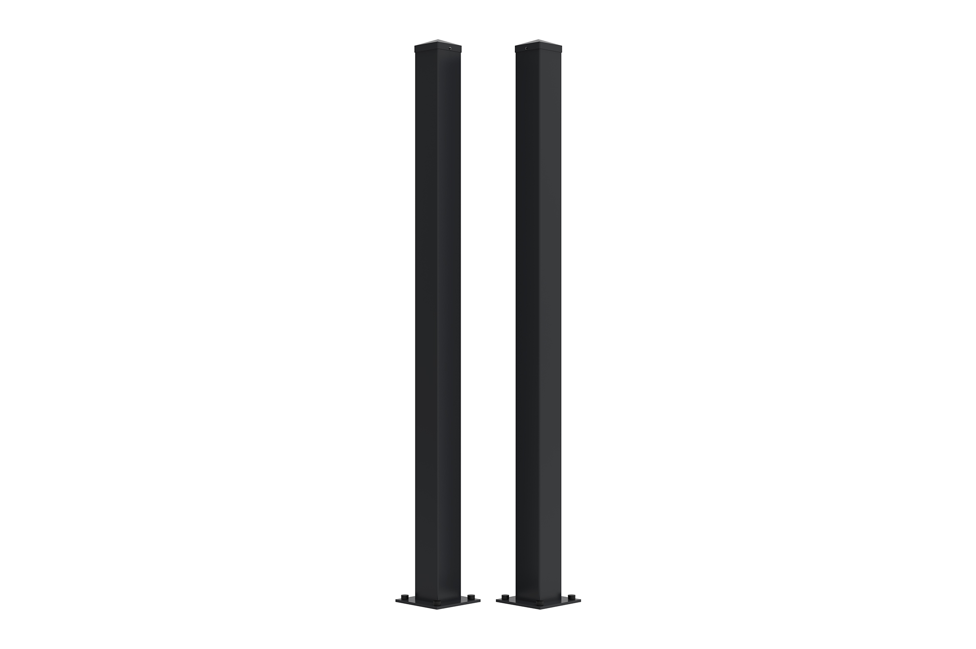Set Mit 2 Eisenpfosten Carmo 10x10 Cm H.165 Cm Schwarz
