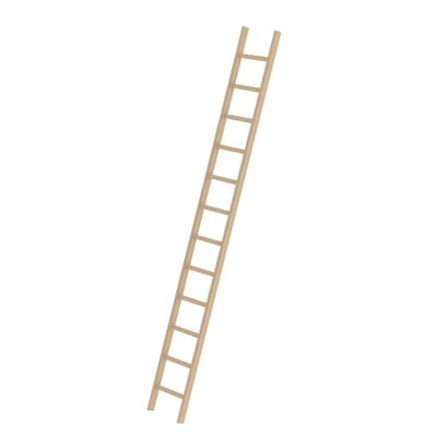 Steigtechnik Sprossen-Anlegeleiter Holz ohne Traverse 12 Sprossen - 033112 - Günzburger