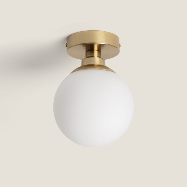 Efectoled - Deckenleuchte Metall und Glas Moonlight Brass 1 Strahler Gold