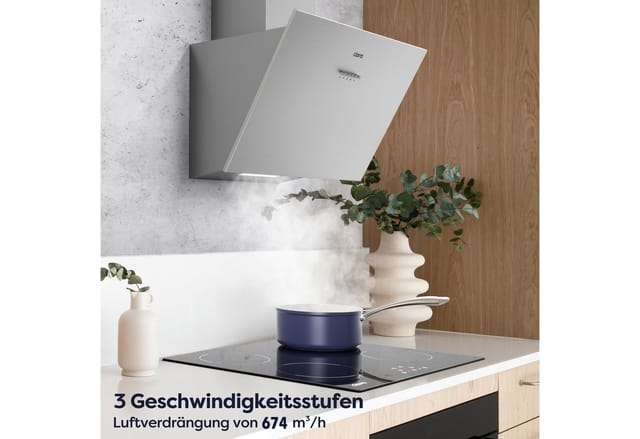 Ciarra - CD6762AS a+++ 650m³/h Kopffreie Schräghaube Dunstabzugshaube 60cm Umluft mit CBCF003 Aktivkohlefilter Abluft Abzugshaube Umlufthaube