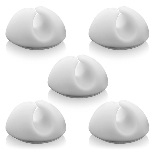 Cyslmuk - 5x Kabelbinder, Kabelhalter, Kabelmanagement, Kabelfixierung, Kabel-organizer Für Kabel Bis Zu 8 Mm, Kabelbinder, Kabelfixierung, Kabelmanagement, Weiß