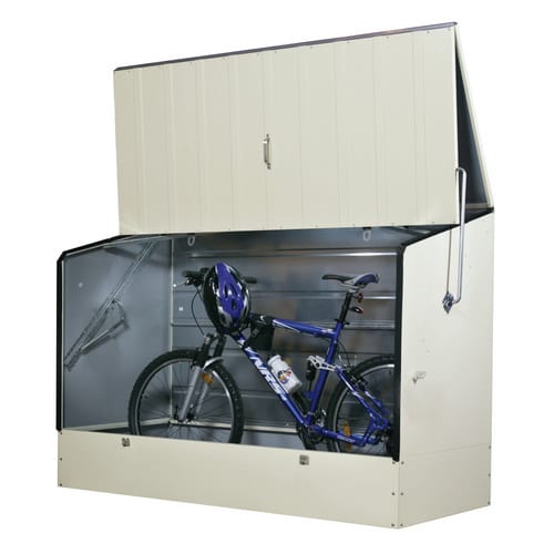 Fahrradbox Fahrradgarage Gartenbox Aufbewahrungsbox 196x89x133 cm beige - Tepro