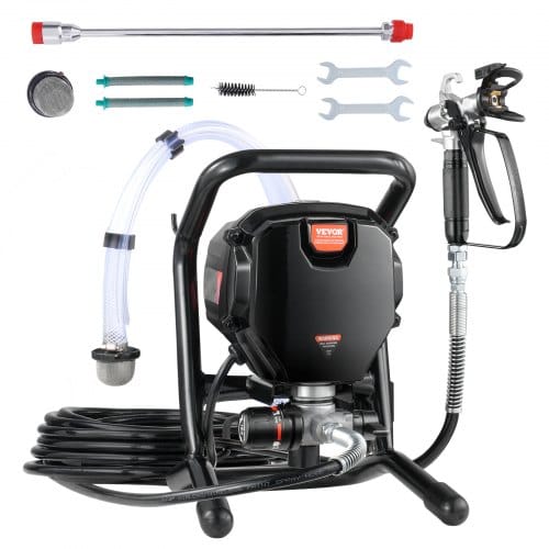 Vevor Tragbares Airless-farbspritzgerät, 750 W, 3000 Psi, Hocheffizientes Elektrisches Spritzgerät, Farbspritzgeräte Spritzlackiermaschine Hochdruck-airless-farbsprühsystem Mit 15 M Schlauchlänge