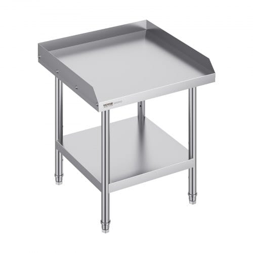 Arbeitstisch Aus Edelstahl, Kommerzieller Arbeitstisch Zur Lebensmittelzubereitung, 3-seitiger Spritzschutz, 610 X 610 X 660 Mm Küchentisch, Arbeitstisch Mit Einstellbarer Höhe Für Hotel