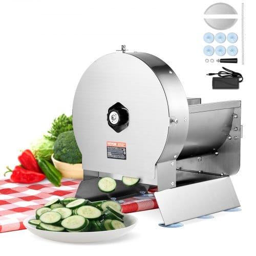 Vevor Elektrischer Gemüsehobel, 0–12 Mm Dicke, Einstellbare Kommerzielle Schneidemaschine, Manueller Edelstahl-lebensmittelschneider, Aufschnittmaschine, Für Kartoffeln, Zitronen, Tomaten, Äpfel