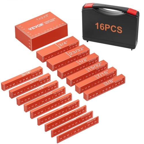 Vevor Imperiale Setup-blöcke 16-teilige Endmaße Höhenmesser Set ±0,001 Zoll (ca. 25 Μm) Präzisionsstäbe Messblock-set Für Oberfräse Und Tischsäge, Zubehör, Holzbearbeitung