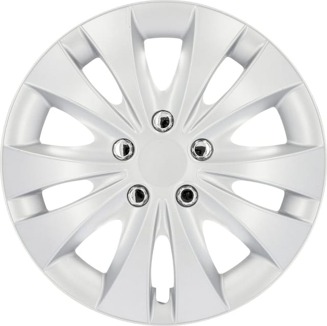 Cartrend Radzierblenden Storm 35 cm (14 Zoll) silber 4 Stück Radzierblenden