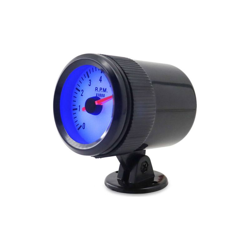 Fenoplastica 2" (52 Mm) Drehzahlmesser Für Autos Mit Schwarzer Halterung, 0–8000 U/min, Blaue Led-beleuchtung – Schwarz