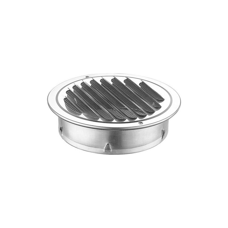 Fenoplastica Rundes Lüftungsgitter Aus Edelstahl Ø80 Mm Mit Flansch Und Abdeckung, Ideal Für Badezimmer, Büro Oder Dachboden