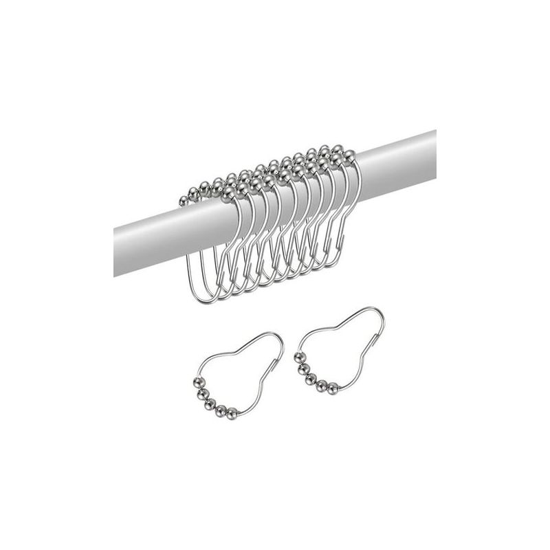 Fenoplastica Duschvorhanghaken – Set Mit 24 Rostfreien Edelstahlringen, Ideal Fürs Badezimmer
