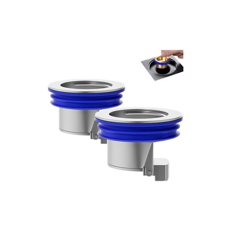 Fenoplastic Set Mit 2 Magnetisch Schwebenden Rückschlagventilen Für Duschabläufe (versilbert), Einweg-ablaufventil, Messing-ablaufstopfen Für Schnell Ablaufende Duschen, Geeignet Für