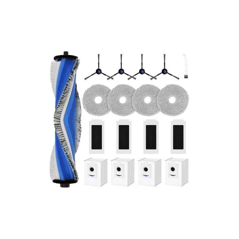 Fenoplastica 18-teiliges Ersatzteilset Für Ecovacs Deebot T30s Combo / T30s Combo Complete, Inklusive 1 Hauptbürste, 4 Staubbeutel, 4 Wischpads, 4 Hepa-filter Und 4 Seitenbürsten