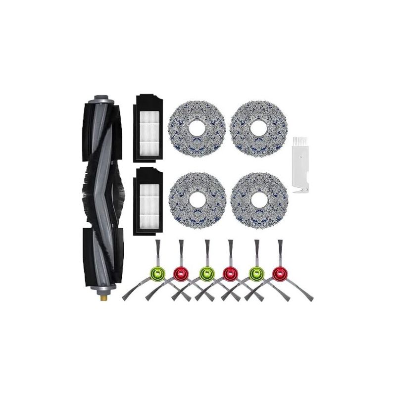 Fenoplastica Ersatzteilset Für Ecovacs Deebot X1 Omni, X1 E Omni, X1 Turbo, T10 Turbo/omni Saugroboter, 1 Bürste, 2 Filter, 6 Seitenbürsten, 4 Wischtücher, 1 Reinigungsbürste