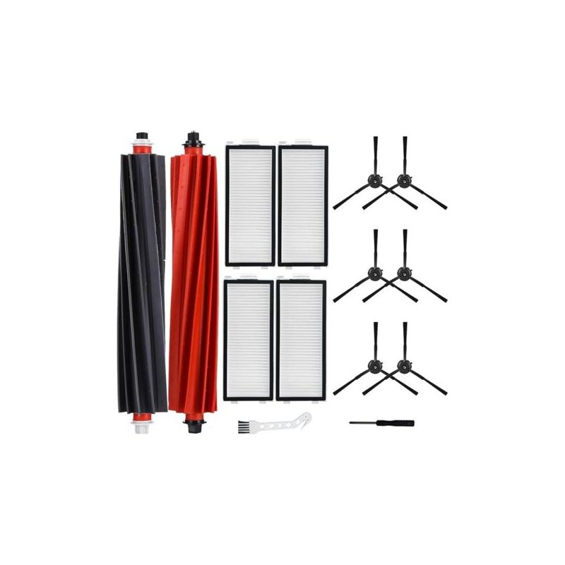 Fenoplasticaforehill 14-teiliges Zubehörset, Kompatibel Mit Roborock Qrevo Slim/qrevo Master Saugrobotern, 2 Hauptbürsten, 6 Seitenbürsten, 4 Filter, 1 Reinigungsbürste