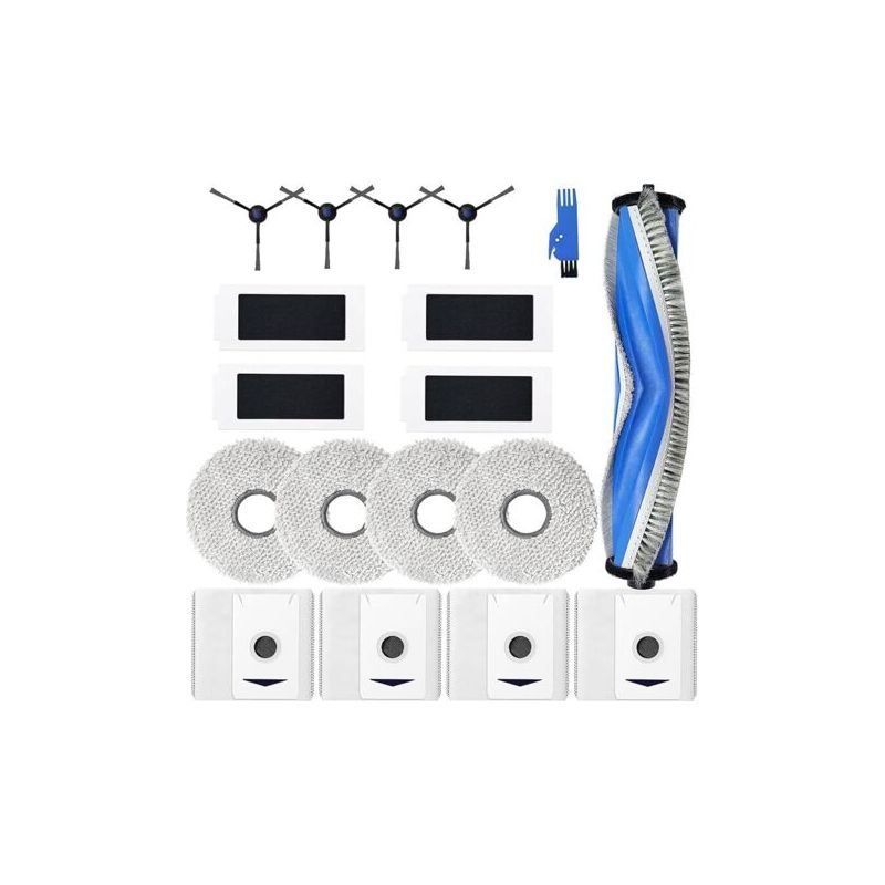 Fenoplasticaforehill Ersatzteile Für Ecovacs Deebot T30 Omni/t30 Pro Omni Saugroboter: Walzenbürsten + 4 Tücher + 4 Staubbeutel + 4 Seitenbürsten + 4 Hepa-filter