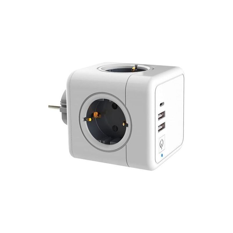 Fenoplastica Multi-usb-steckdosenleiste, Würfelförmige Wandsteckdosenleiste Mit 4 Steckdosen, 2 Usb-anschlüssen, 1 Typ-c-netzteil, 7-in-1-usb-steckdosenleiste Mit Schalter, Usb-c-wandsteckdosenleiste