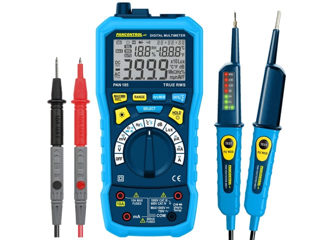 Pancontrol Messgeräte-Set, Multisensor-Messgerät pan 185 + Spannungsprüfer pan Volttester 400FI