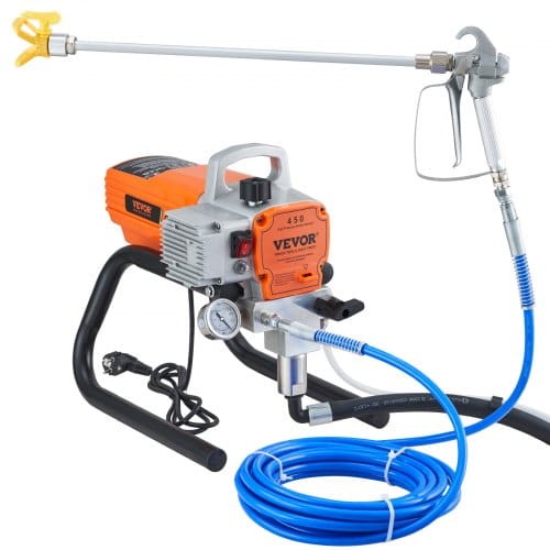 Pro Airless-wandfarbspritzgerät, 1800 W Elektrisches Spritzpistolen-set, Einstellbarer Sprühdruck Mit Rohr Für Wand- Und Decken-/holz- Und Metallfarbe - Vevor