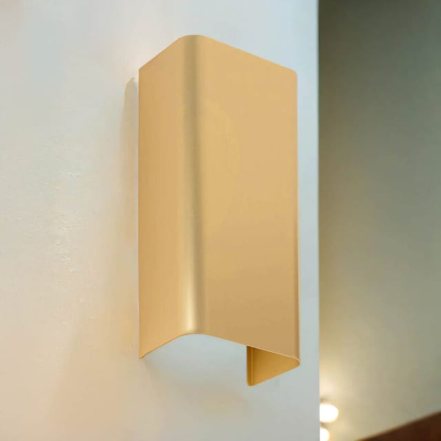 Licht-erlebnisse - Wandlampe Aluminium Up Down 23 cm hoch in Gold GU10 2-flammig eckig Modern