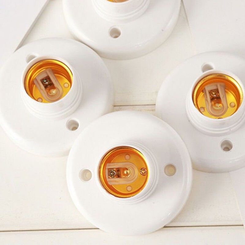10 Stück E27-serie Kunststoff-schraublampenfassung, Runde Lampenhalterung, Glühbirnenfassung-adapter
