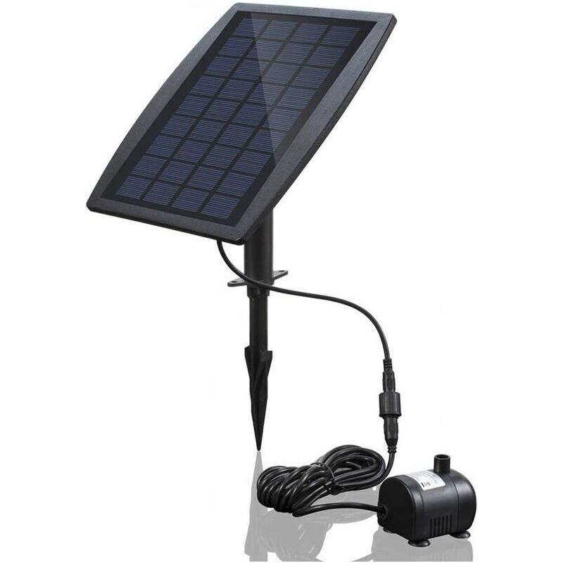 – Bürstenlose Solarwasserpumpe – 9v 2,5w Panel – Fördermenge 200l/h – Sprühhöhe 45 Cm – Umweltfreundlich Für Gartenbrunnen