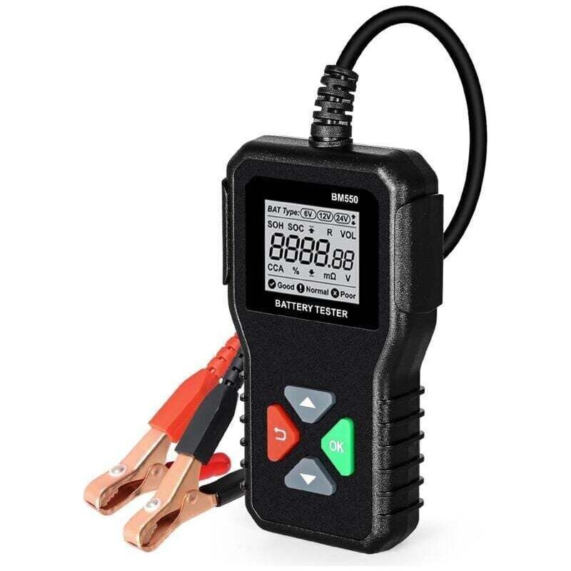 Multimeter, Ohmmeter Und Amperemeter Autobatterietester, Bm550 Autobatterietester 6v 12v 24v Batterietester Mit Spannungsmessung 100 Bis 2000 Cca Batterieanalysator Für Ca
