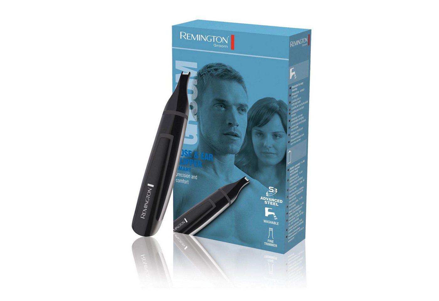 Ohr- und Nasenhaarschneider ne 3150, schwarz Hygieneclipper, linearer Trimmer mit Stahlklingen (43128 570 100) - Remington Bild 3