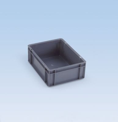 Transport-Stapelkasten B400xT300xH50 mm grau, geschlossen ohne Griffloch - La-ka-pe