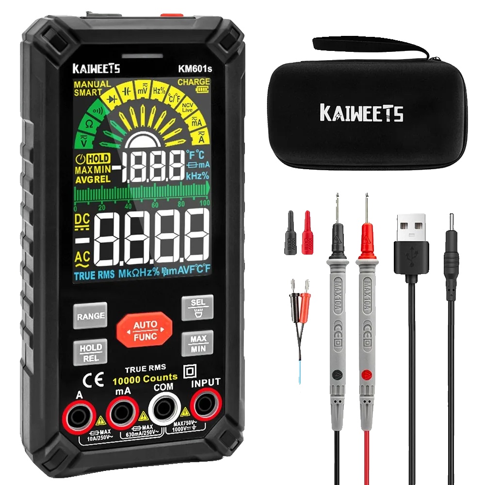 Multimeter, Automatische Messung, Großes Farbdisplay, Km601s