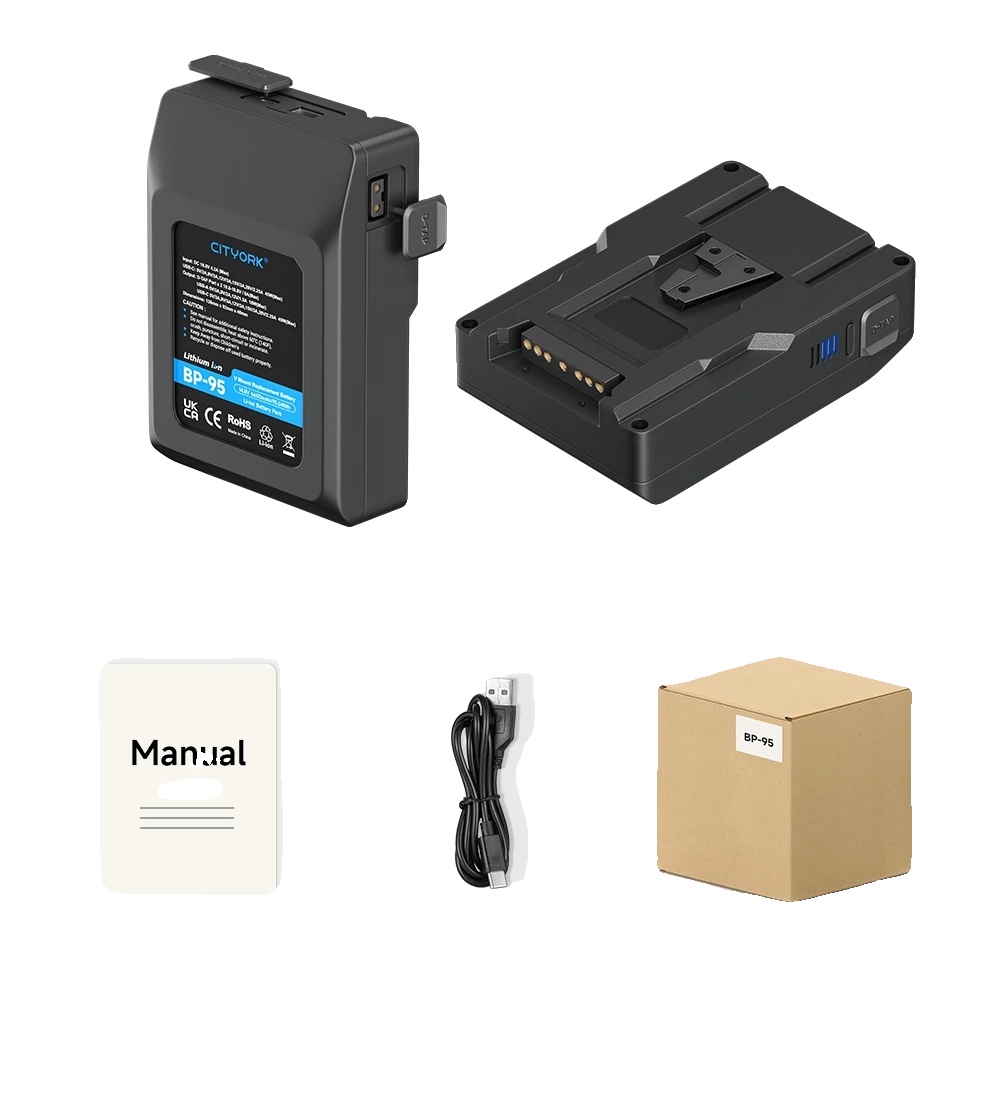 V-mount-akku, 15000 Mah Kapazität, Schnellladefunktion, Bp 95-akku