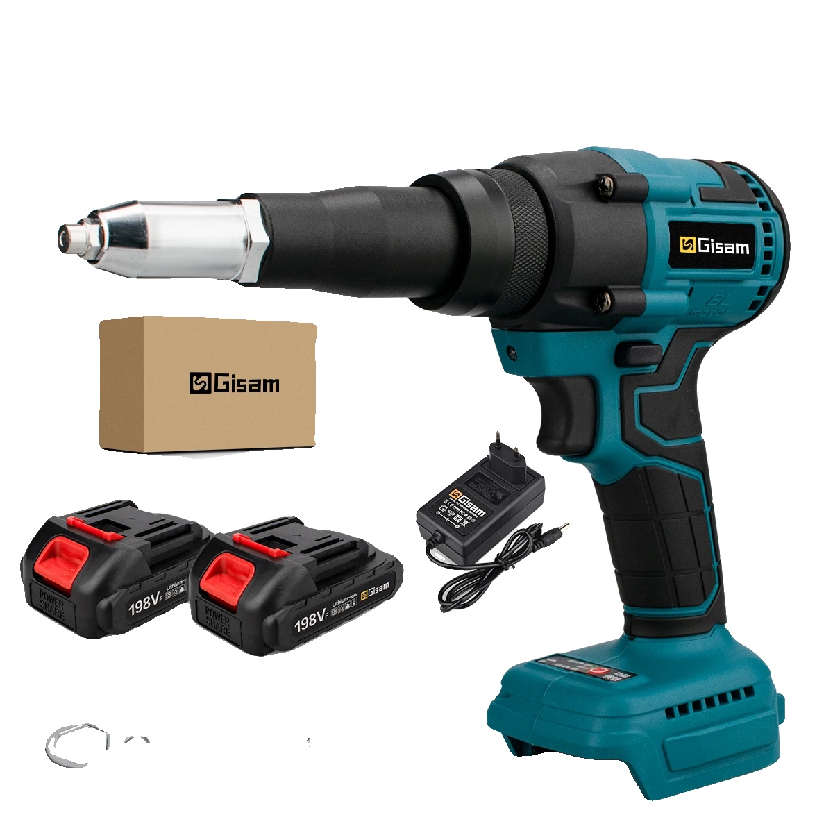 Akku-nietpistole, 20000 N Kraft, 720 W Leistung, Inklusive Batterien, 2 Kartons Mit Batterien