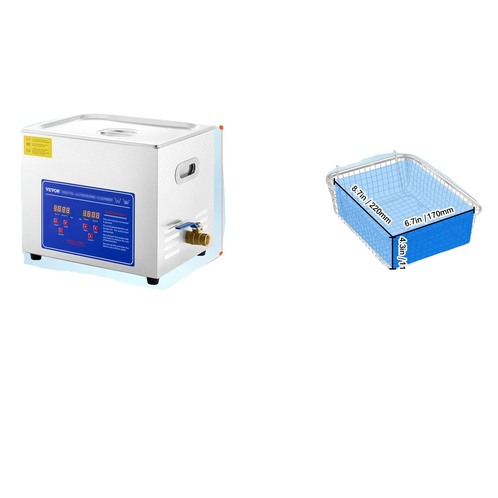 Ultraschallreiniger, Tiefenreinigung, Benutzerfreundliches Design, 10 L