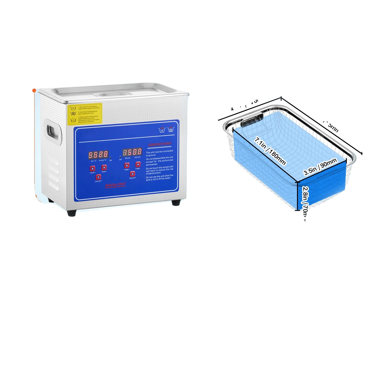Ultraschallreiniger, Tiefenreinigung, Benutzerfreundliches Design, 3 L