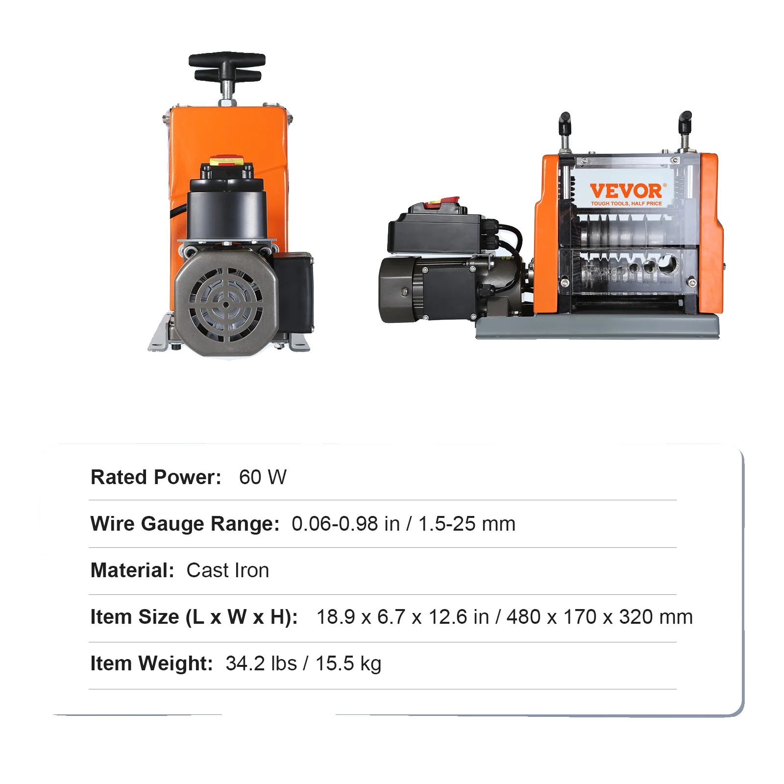 Elektrischer Abisolierer, 60 W Leistung, Vielseitig Einsetzbar, Kabeldurchmesser 1,5–25 Mm, 60 W