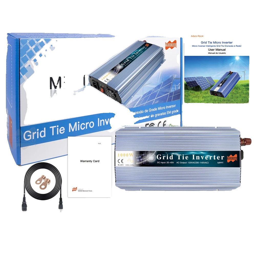 Solar-mikrowechselrichter, Hocheffiziente Umwandlung, Vielseitige Kompatibilität, 1000 W – Blau, 230 V (190–260 V Ac), 36 V (20–50 V Dc)