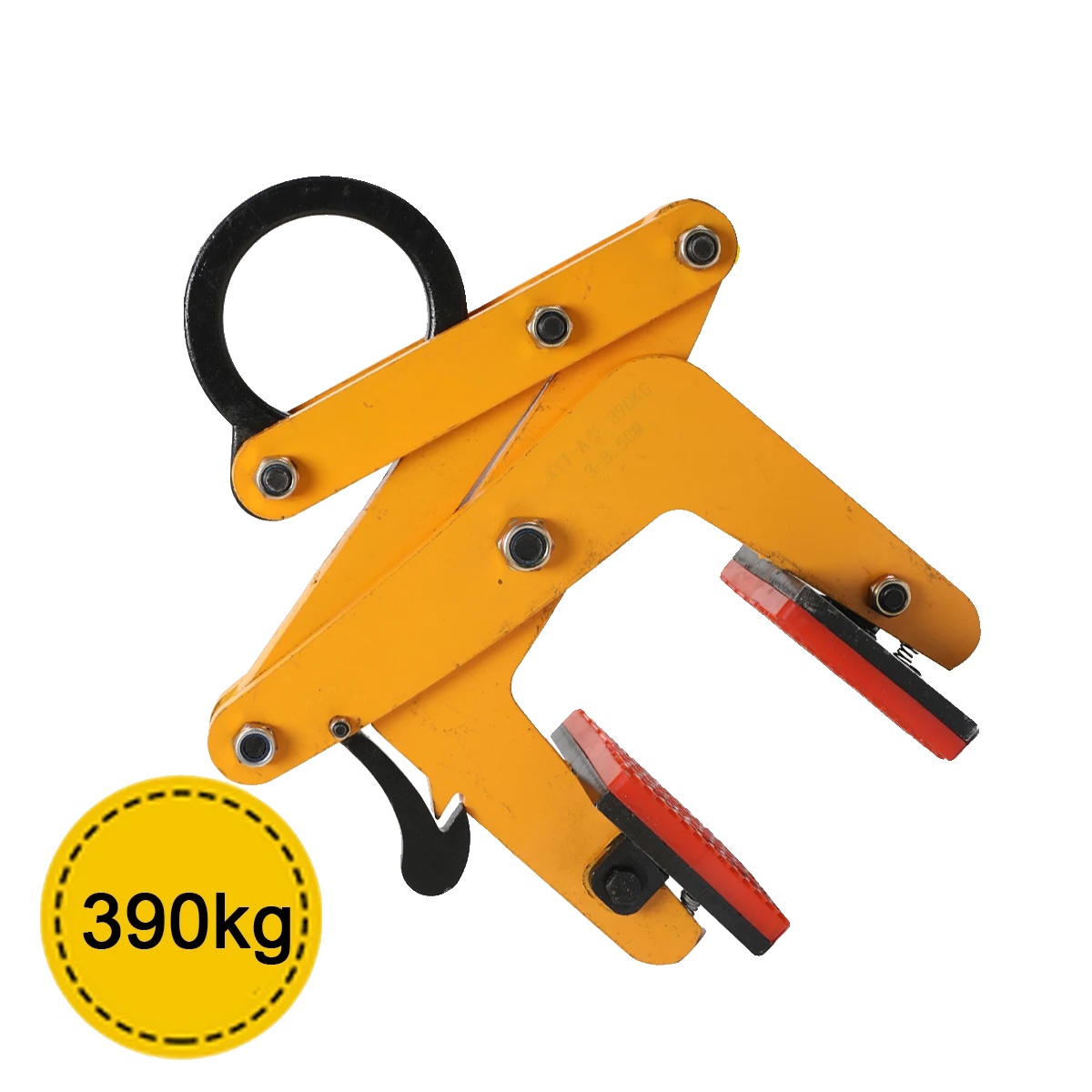 Steinheber, Maximale Traglast 390 Kg, Einstellbare Klemmbreite 0–6,5 Cm, Hochwertiger Legierter Stahl, Gummigrifftechnologie, Einfache Kettenintegration