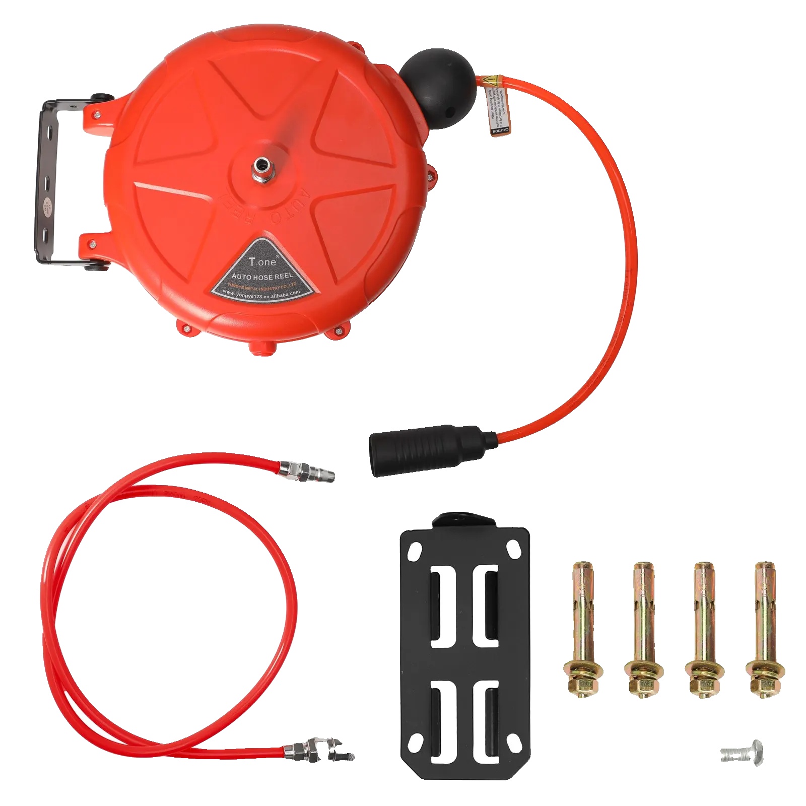 Druckluftschlauchaufroller, Automatisch Einziehbar, Wandmontage, Rot