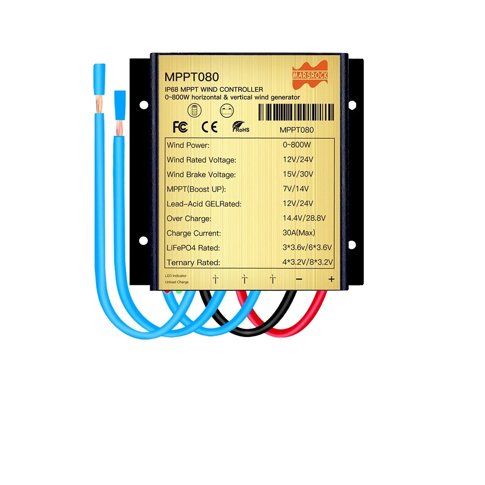 Laderegler Für Windkraftanlagen, Automatisches Batteriemanagement, Wasserdichtes Design, 800 W, 12 V/24 V