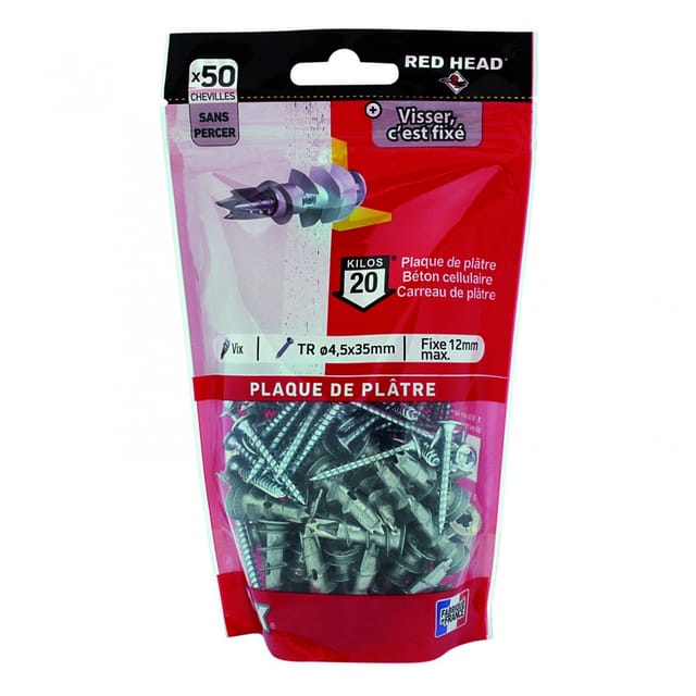 50er-Pack vix VXTRDP50 RED HEAD Dübel und Schrauben Red head