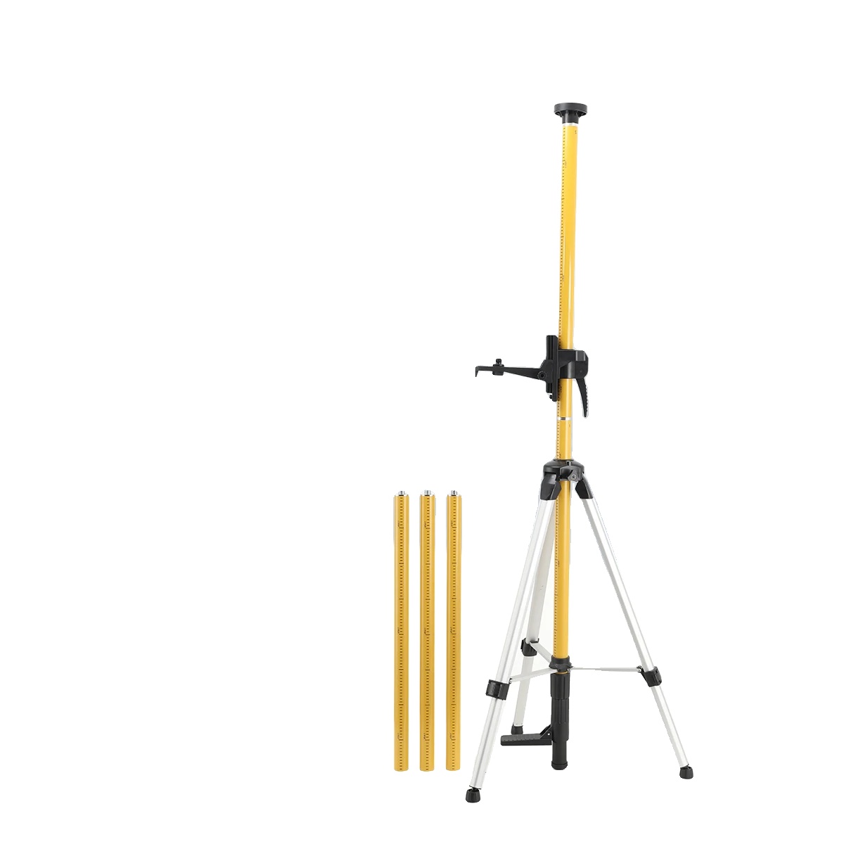 Teleskopstange, Bis Zu 3,6 M Ausziehbar, Kompatibel Mit Laser-nivelliergeräten, 1/4" X 20 Und 5/8" X 11 Befestigungsgewinde, Inklusive Tragetasche, Zusammenziehbar Auf 80 Cm