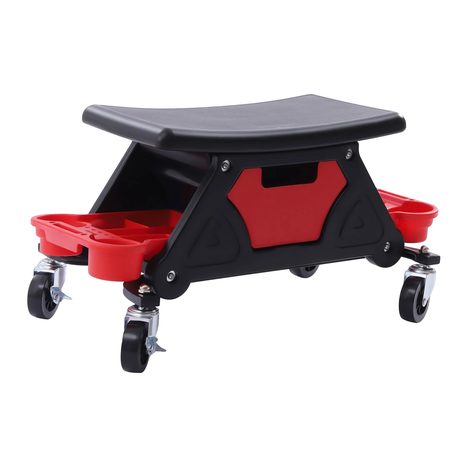 Mechanikerhocker, Ergonomisches Design, Werkzeugablagen, Schwarz Und Rot