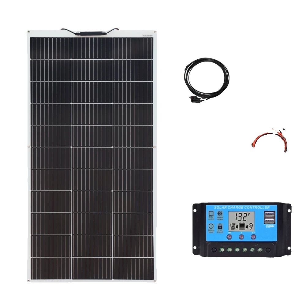 Flexibles Solarmodul-set, 300 W Leistung, 2 Monokristalline Module, 150-w-option