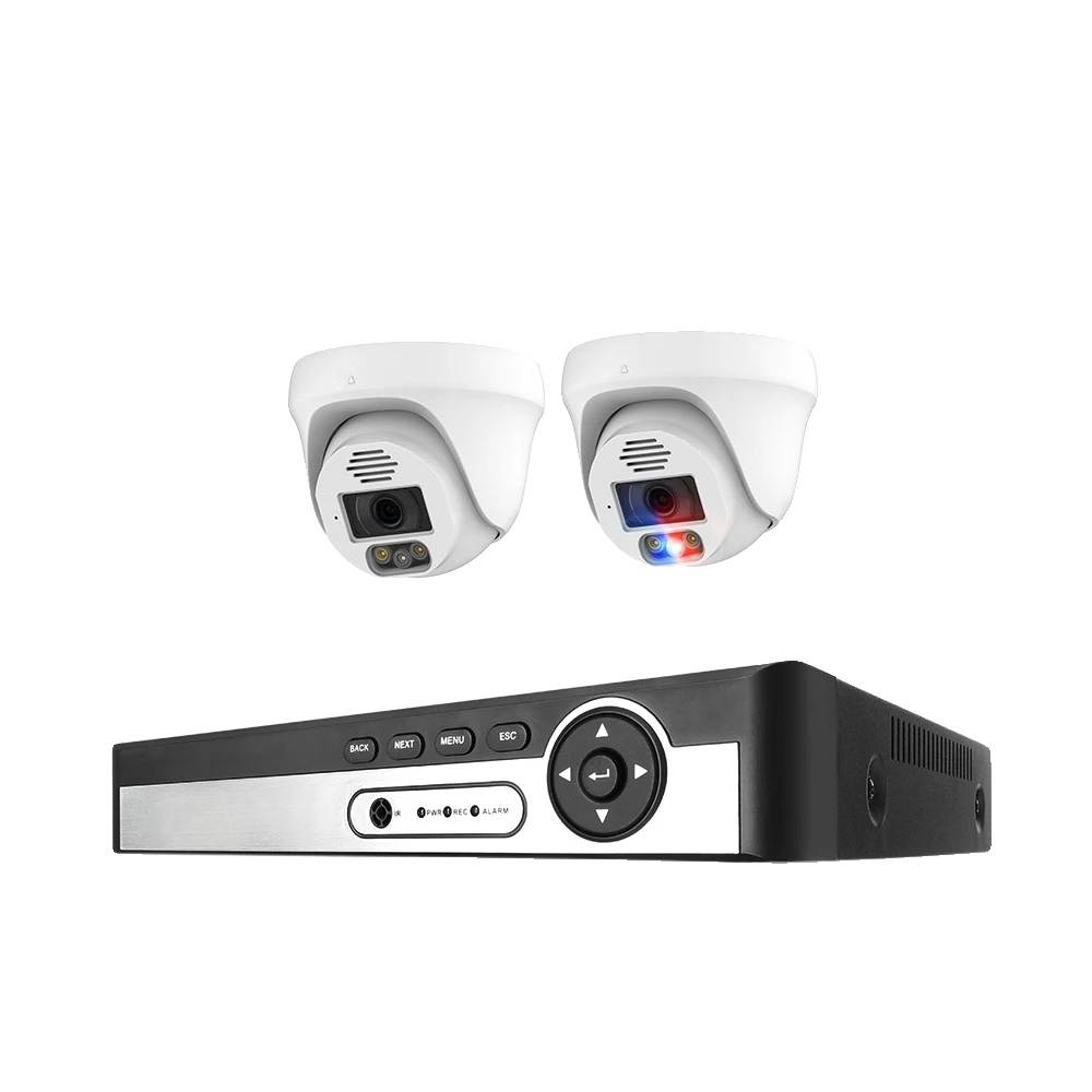 Sicherheitskamerasystem, Gesichtserkennung, Bewegungsalarm, 8-kanal-nvr, 2 Kameras (8 Mp-c), 3t (outdoor-sport)-e