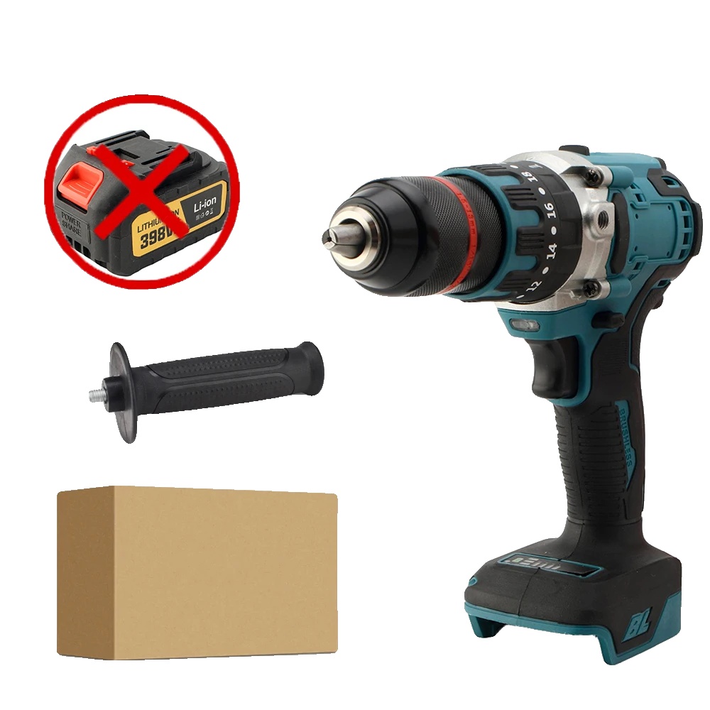 Schlagbohrmaschine, Bürstenloser Motor, 3-in-1-funktionalität, Kein Akku Oder Netzstecker Erforderlich