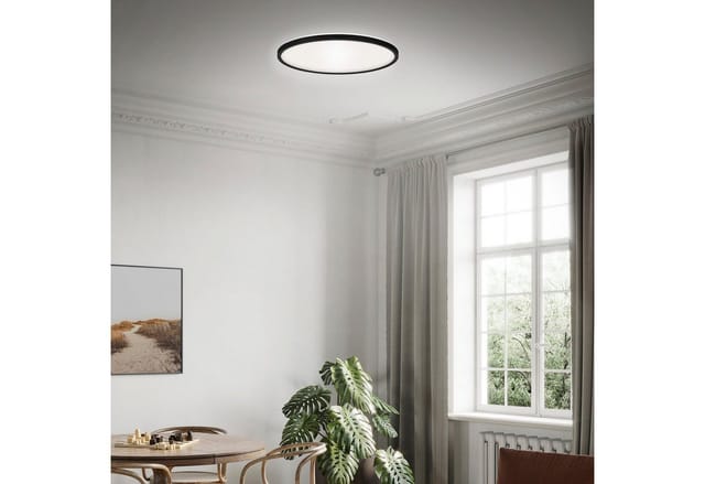 Slim led Panel, Neutralweißes Licht, Backlighteffekt, Flaches Design, schwarz, 42 x 2,9 cm - Briloner
